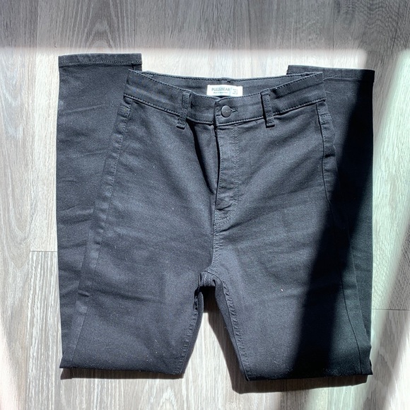 *NEW* PULL&BEAR BLACK HIGH RISE JEANS SIZE US 4 / EUR 36 - Picture 1 of 6